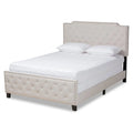 Beige Fabric Button Tufted King Size Panel Bed G976957