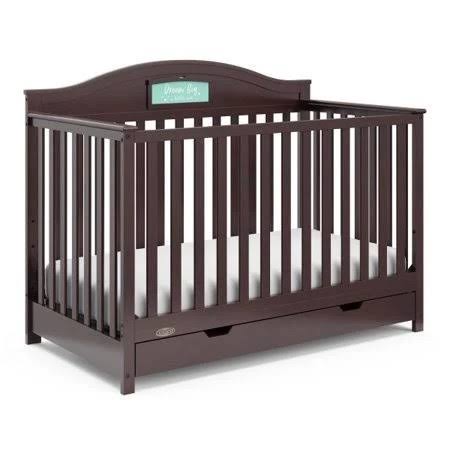 Espresso Brown Crib with Drawer and Reversible Headboard R433464
