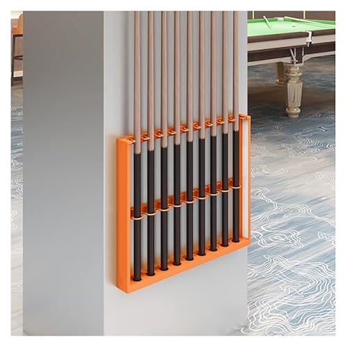 Wall Mount Pool Cue Rack Metal Holder Black 50x6x50cm W65525