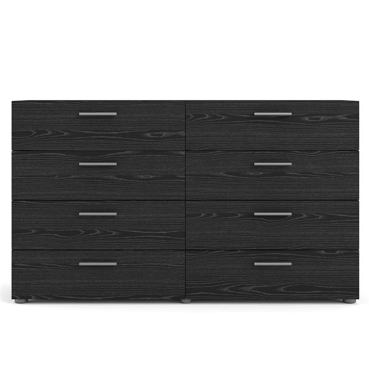 3 Piece Bedroom Set with Dresser and Nightstands in Black Woodgrain Z270277
