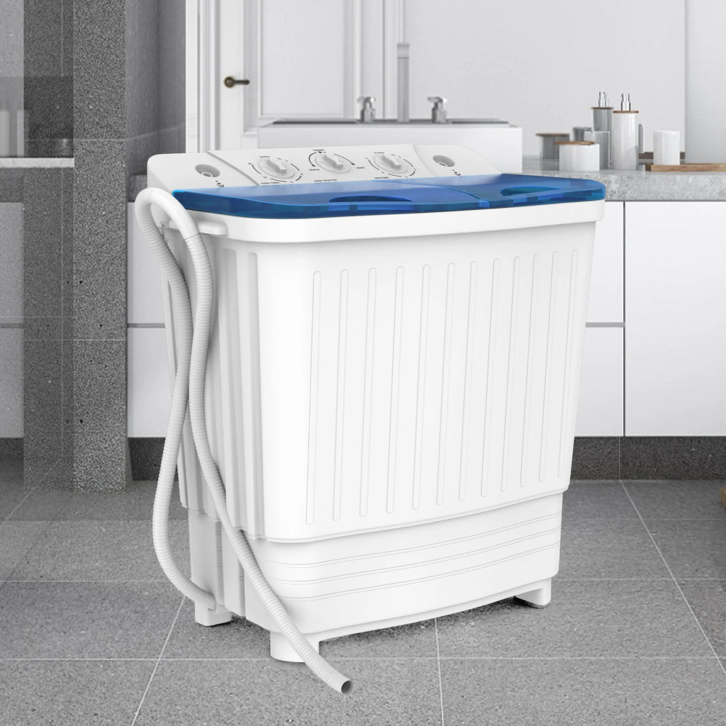 Portable Twin Tub Washing Machine 18Lbs White Black W647178