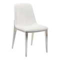 White Faux Leather Dining Chair Set of 2 I294048
