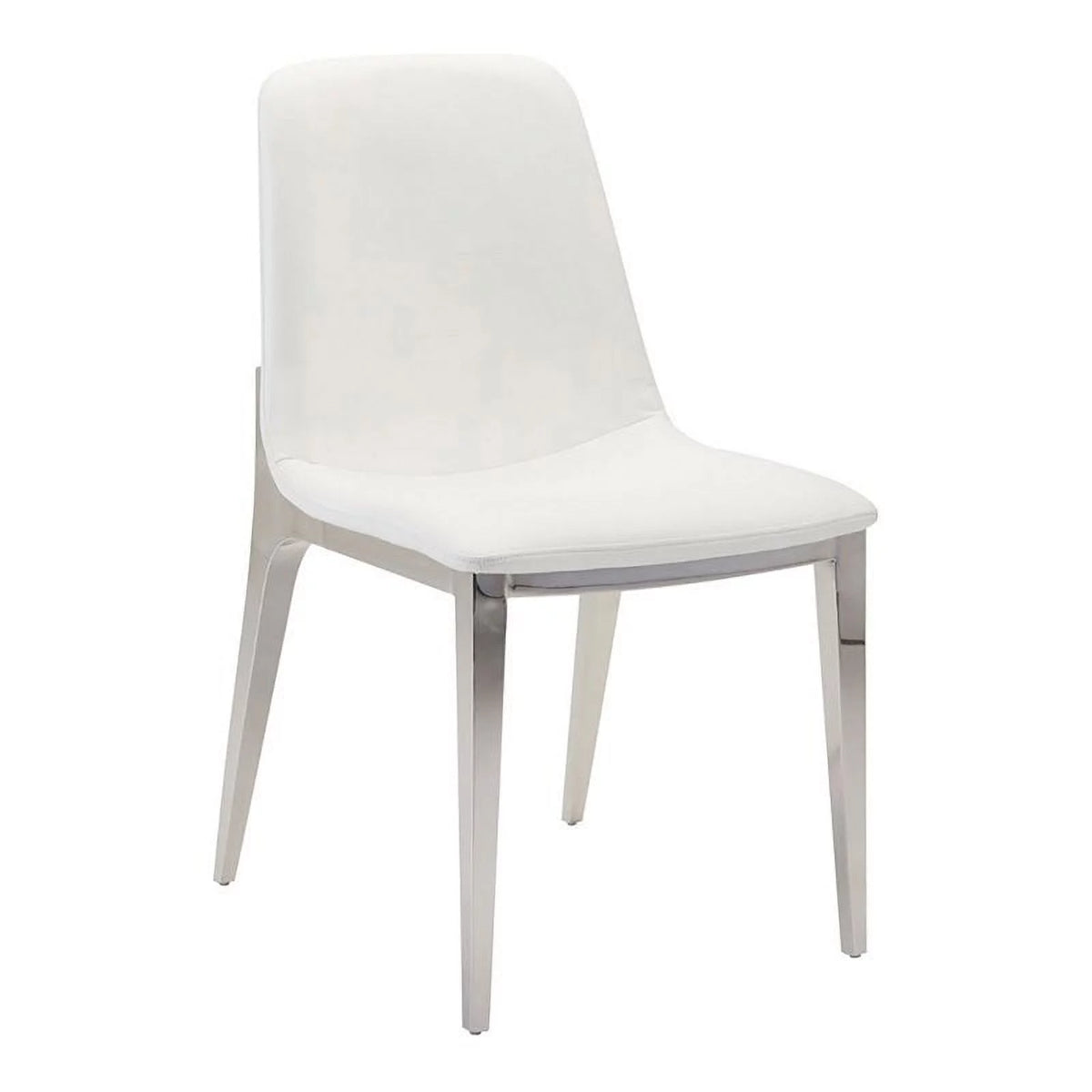 White Faux Leather Dining Chair Set of 2 I294048
