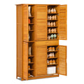 Bamboo 10 Tiers 1 Drawer Shoes Cabinet with Shutter Doors T90158