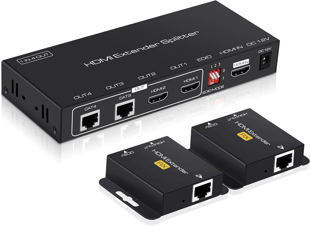 1X4 HDMI Extender Splitter 165ft 1080P@60Hz Over CAT 5e/6/7 K513572