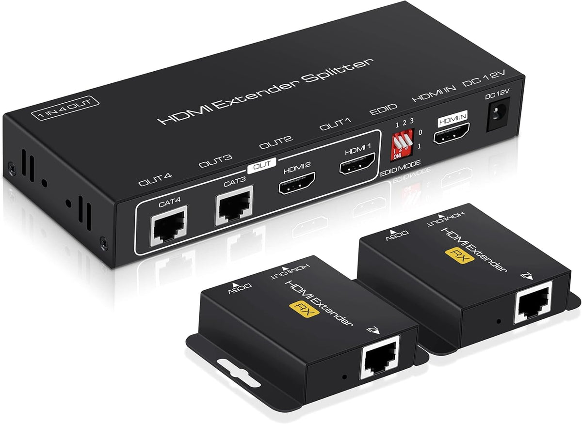 1X4 HDMI Extender Splitter 165ft 1080P@60Hz Over CAT 5e/6/7 K513572