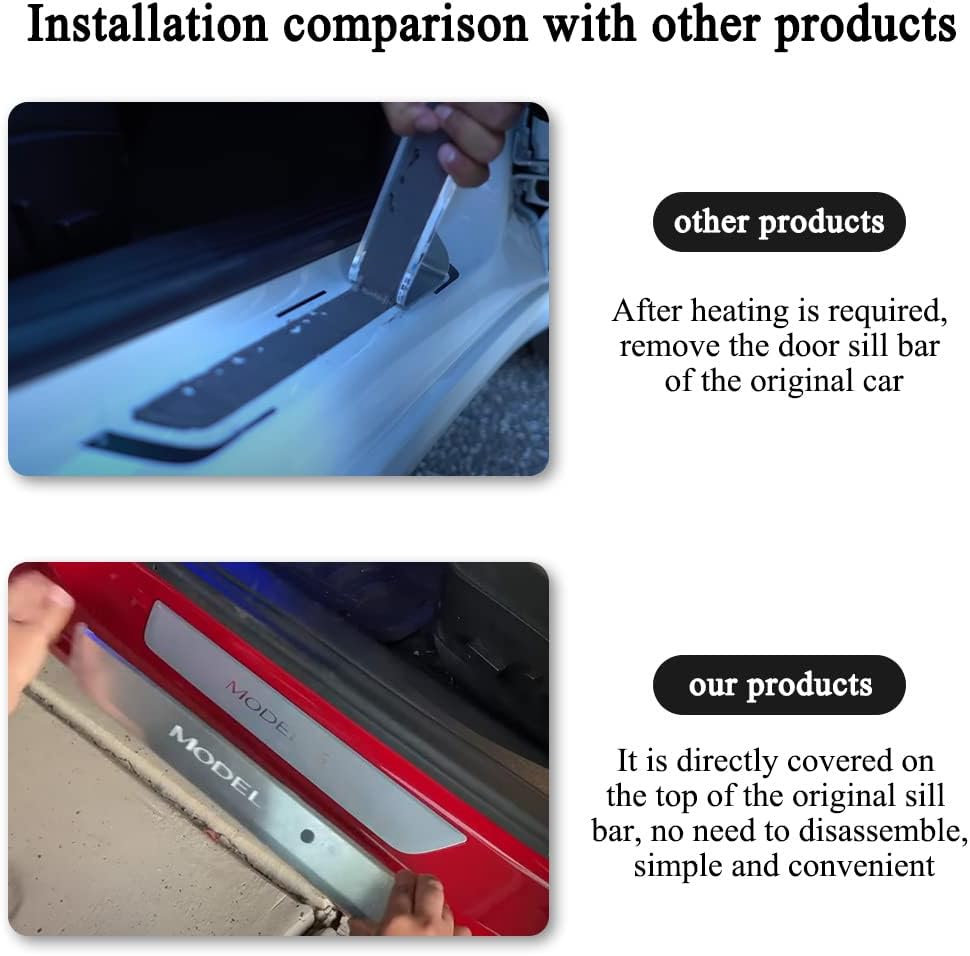 Door Sill Protector with LED Light, 4 Pieces O559