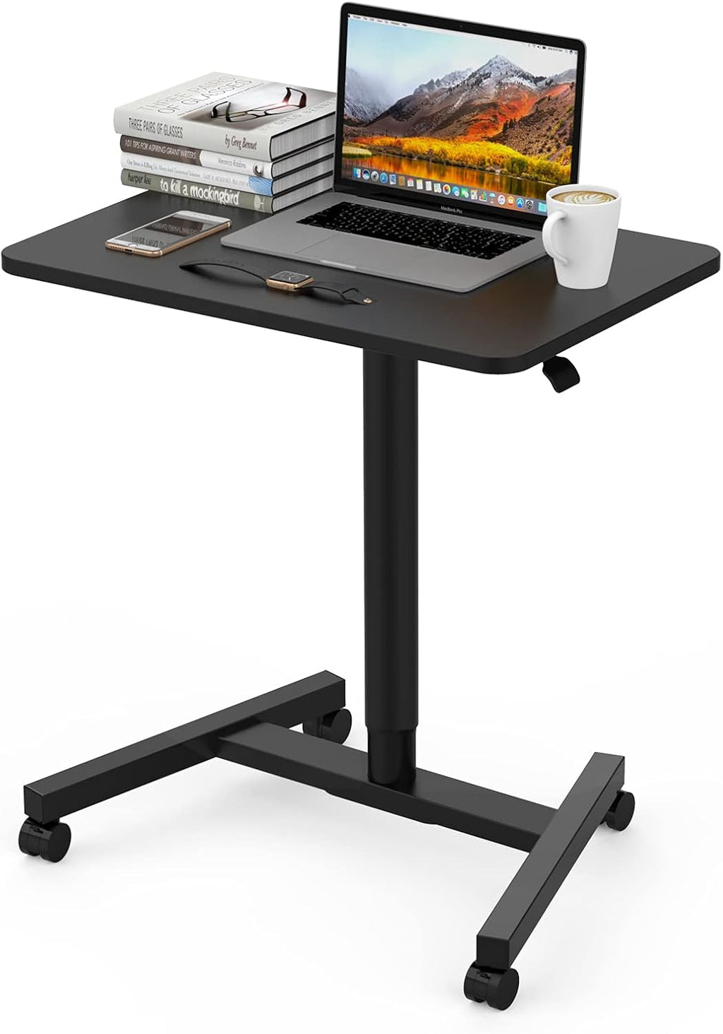 Adjustable Rolling Laptop Desk Cart Y19788