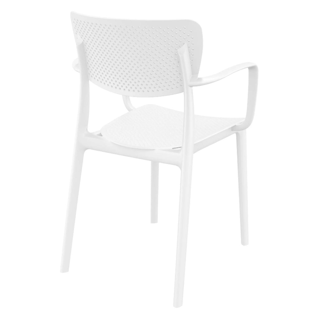 White Outdoor Dining Arm Chair Set of 2 W890328