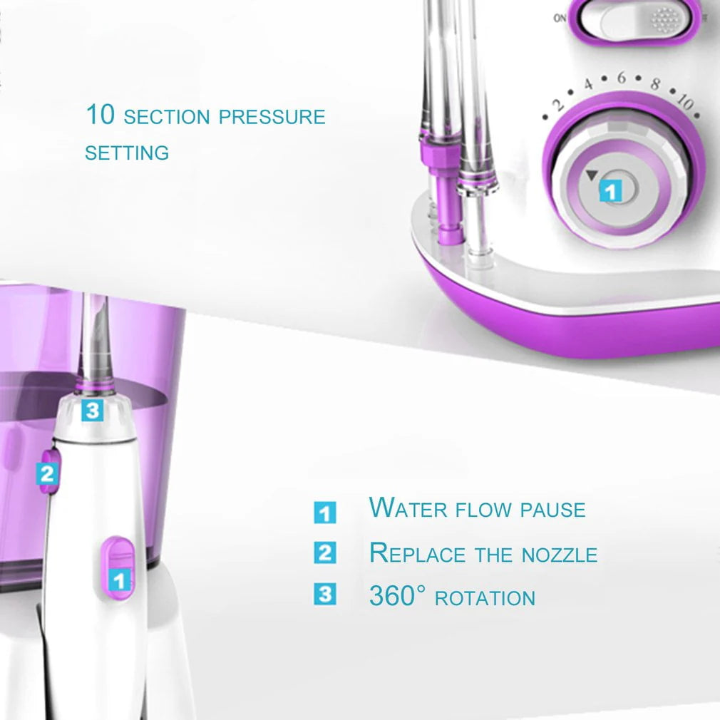800ml Electric Dental Water Flosser Oral Irrigator with 5 Tips T355330