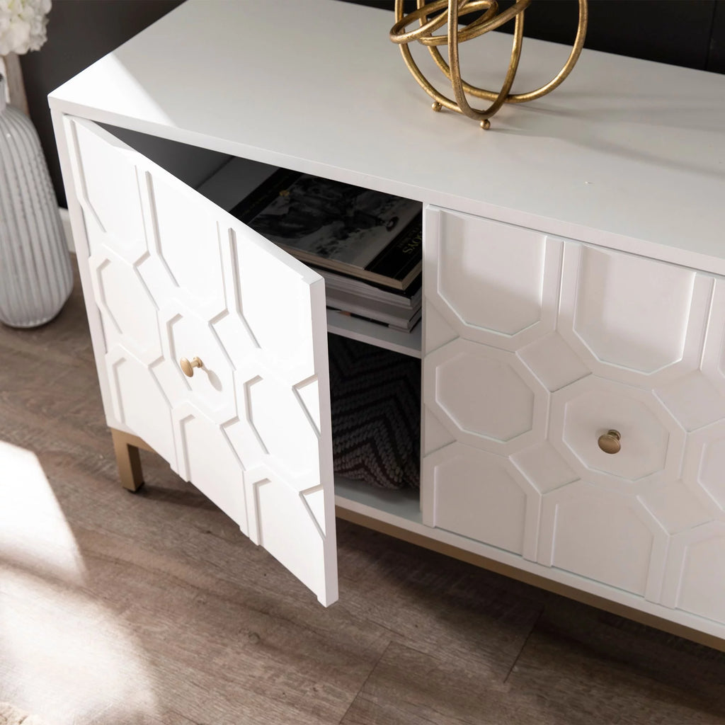 Antique White 3-Door Accent Cabinet F16184