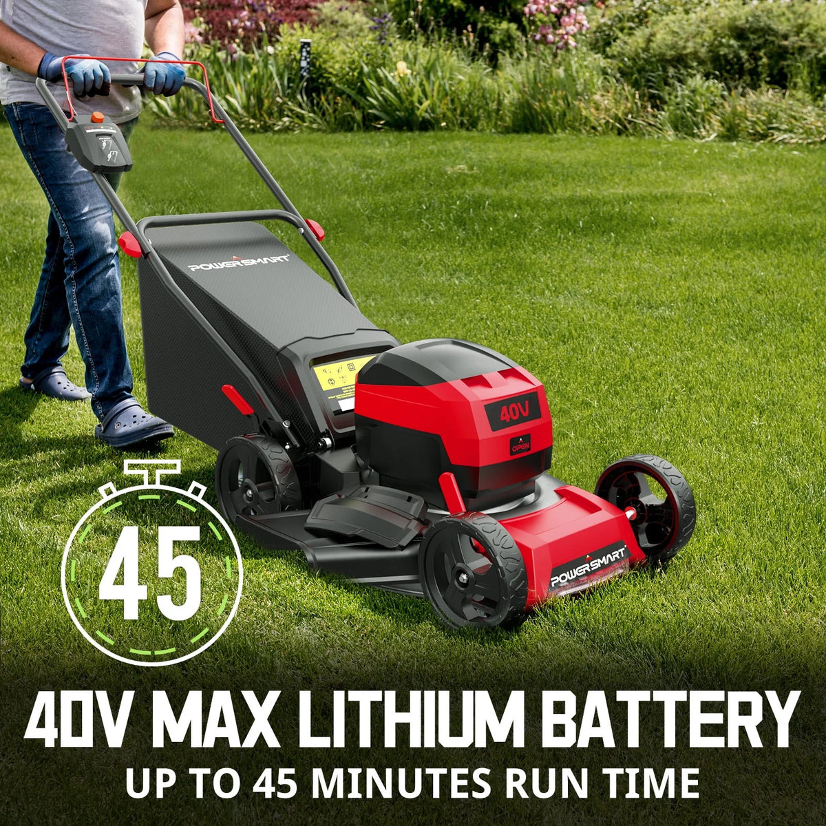 40V 17-inch Cordless Brushless Electric Push Lawn Mower V24931