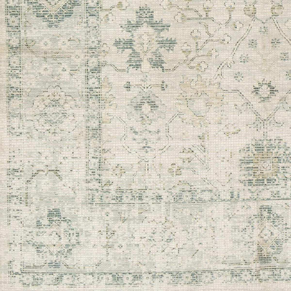 Hand Woven Cotton Area Rug with Tassel Green Sage Beige Off White 6' x 9' W751896