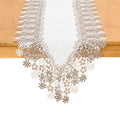 White Beige Floral Lace Table Runner 16” x 120” K83073