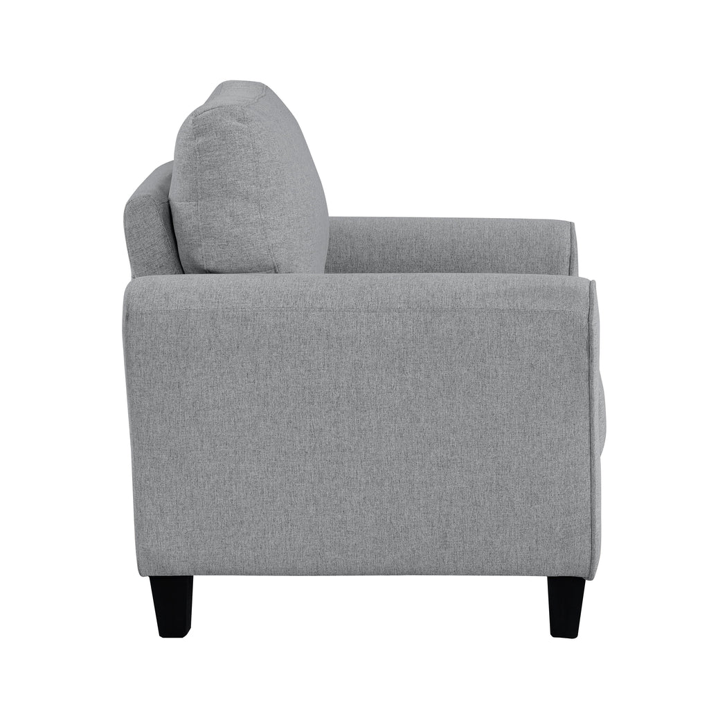 Dark Gray Textured Fabric Upholstered Chair R193