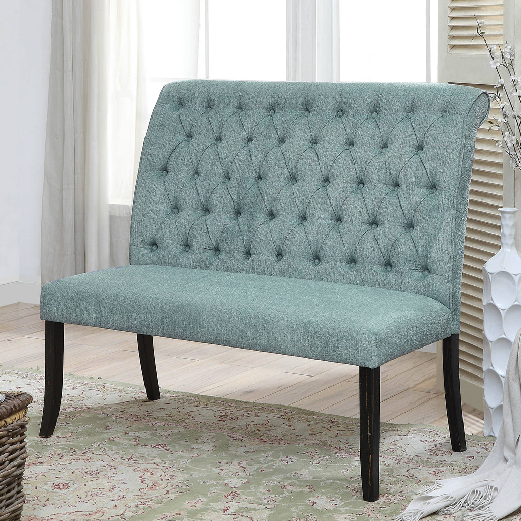 Ivory Chenille Tufted Dining Bench O2152