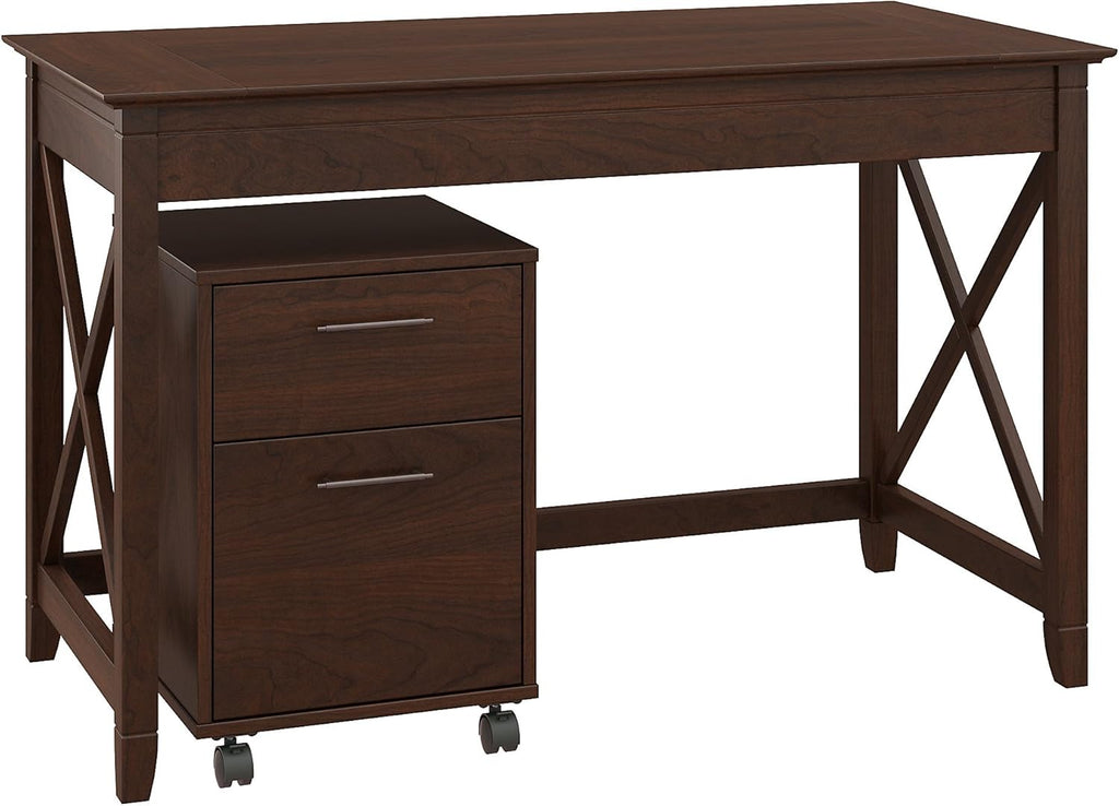54W Computer Desk with Storage and 2 Drawer File Cabinet Q129826