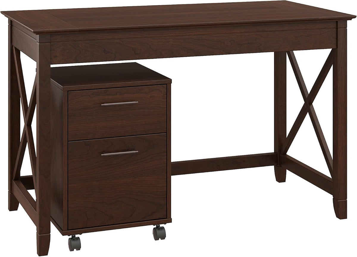 54W Computer Desk with Storage and 2 Drawer File Cabinet Q129826
