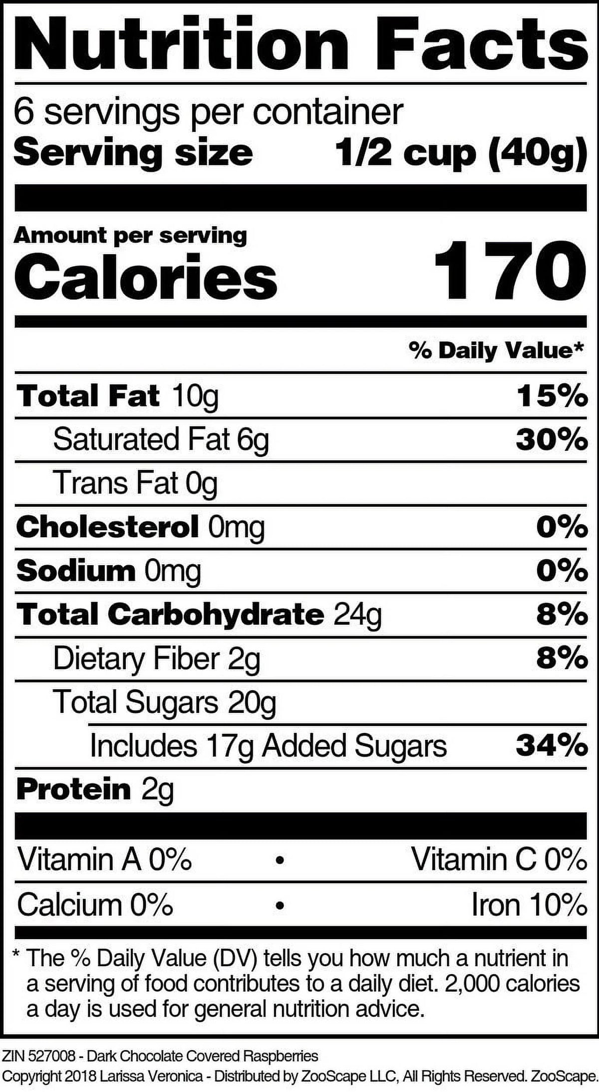 Dark Chocolate Covered Raspberries 8 oz T17357