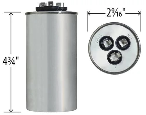 80/10 uF 370 VAC Dual Round Capacitor C979