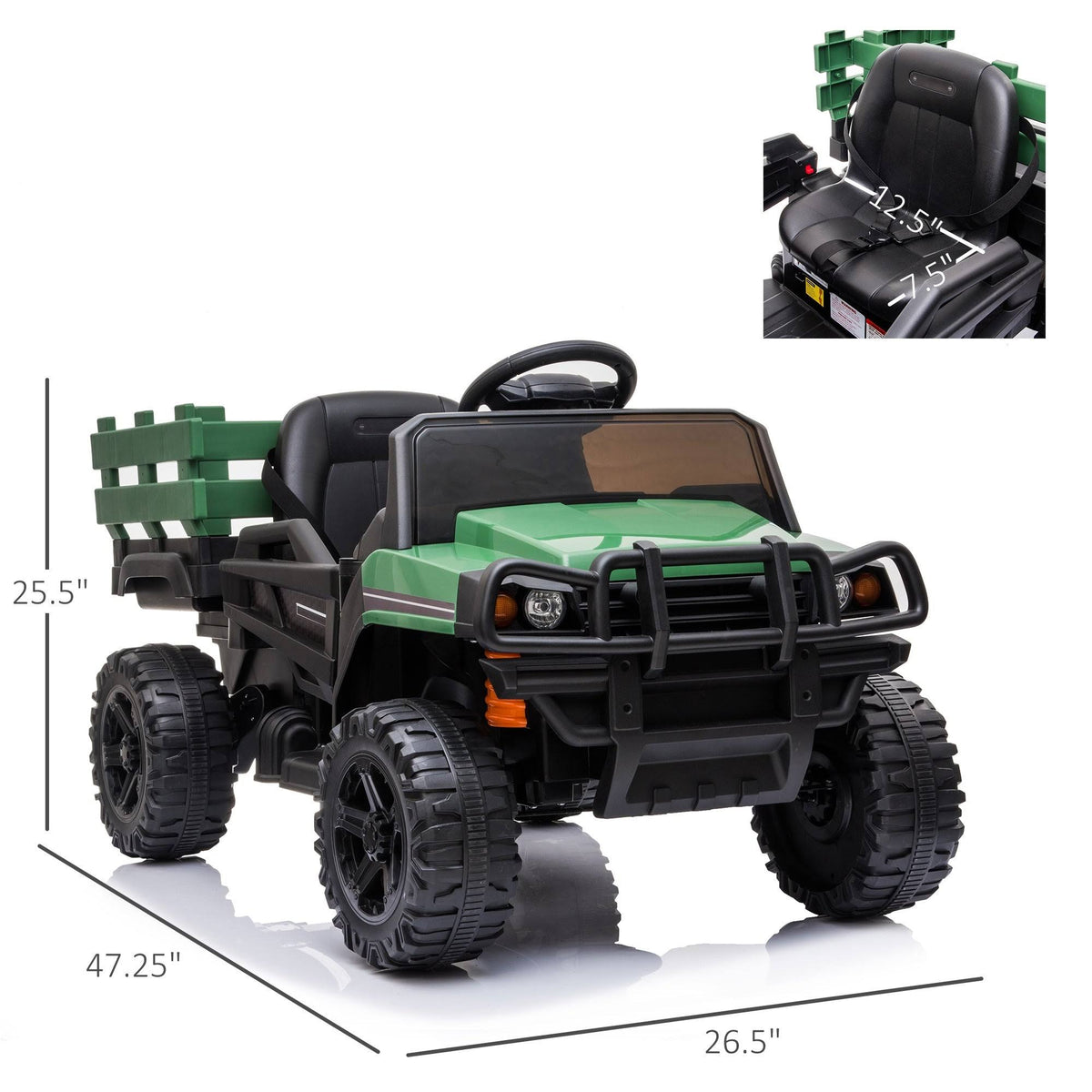 12V Ride-On Truck with Trailer and Remote Control R988