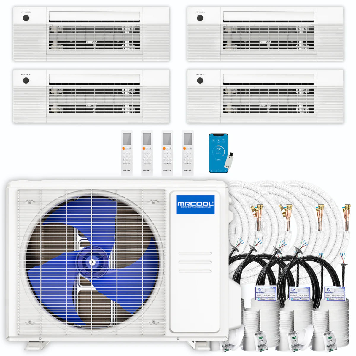 36,000 BTU 4 Zone Ceiling Cassette Ductless Air Conditioner and Heat Pump S6443