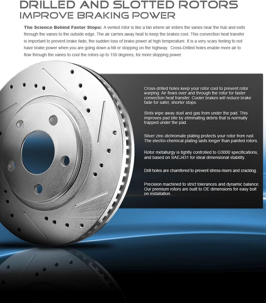 Front and Rear Brake Rotors and Metallic Brake Pads T39744