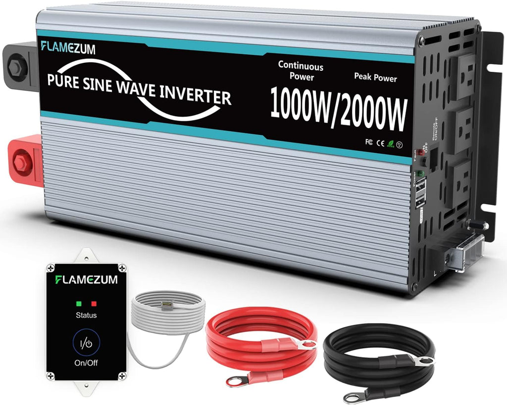 Pure Sine Wave 2000 Watt 12V DC to 110V/120V AC Power Inverter W8480