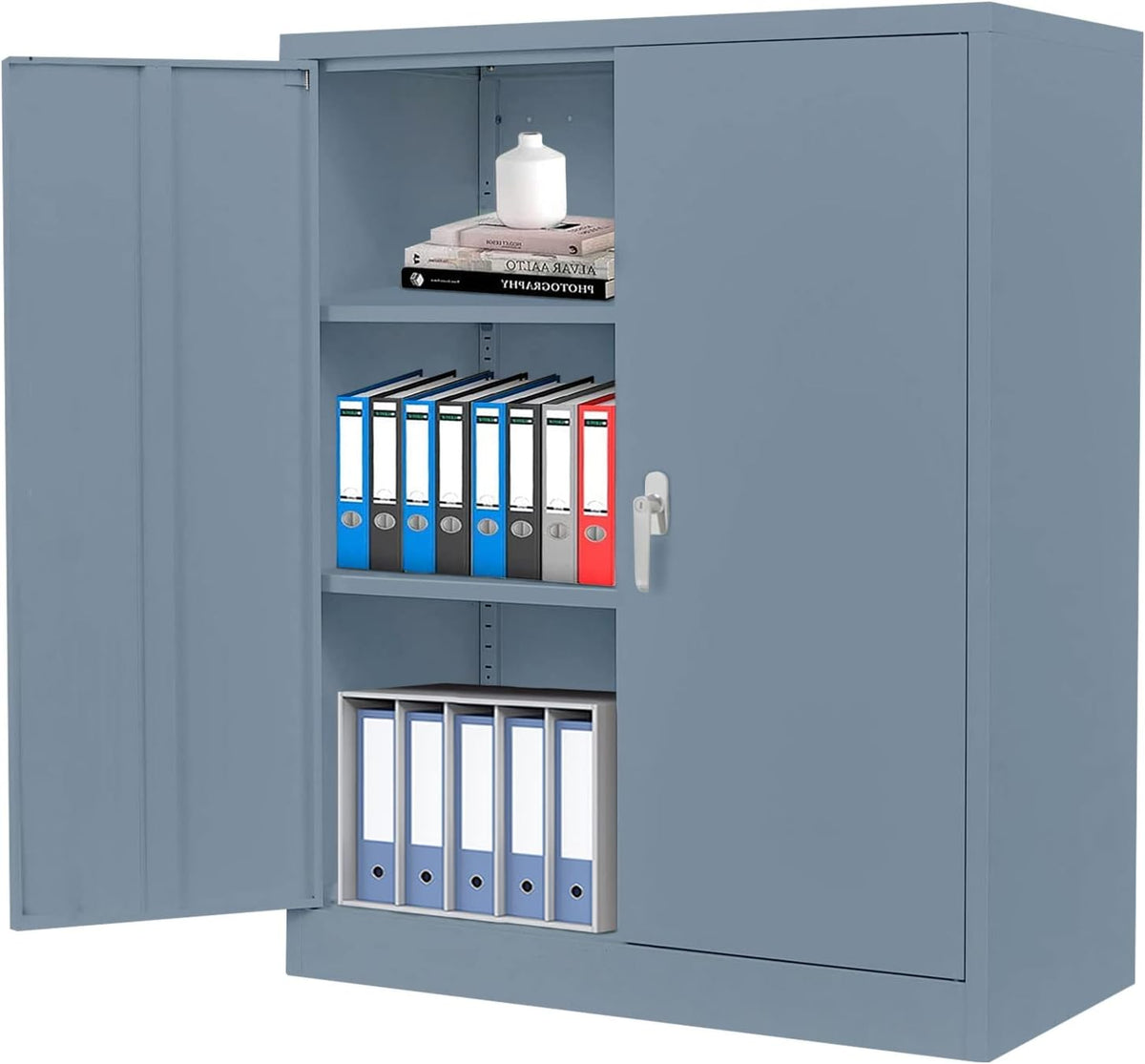 Lockable Steel Storage Cabinet with 2 Adjustable Shelves G5888