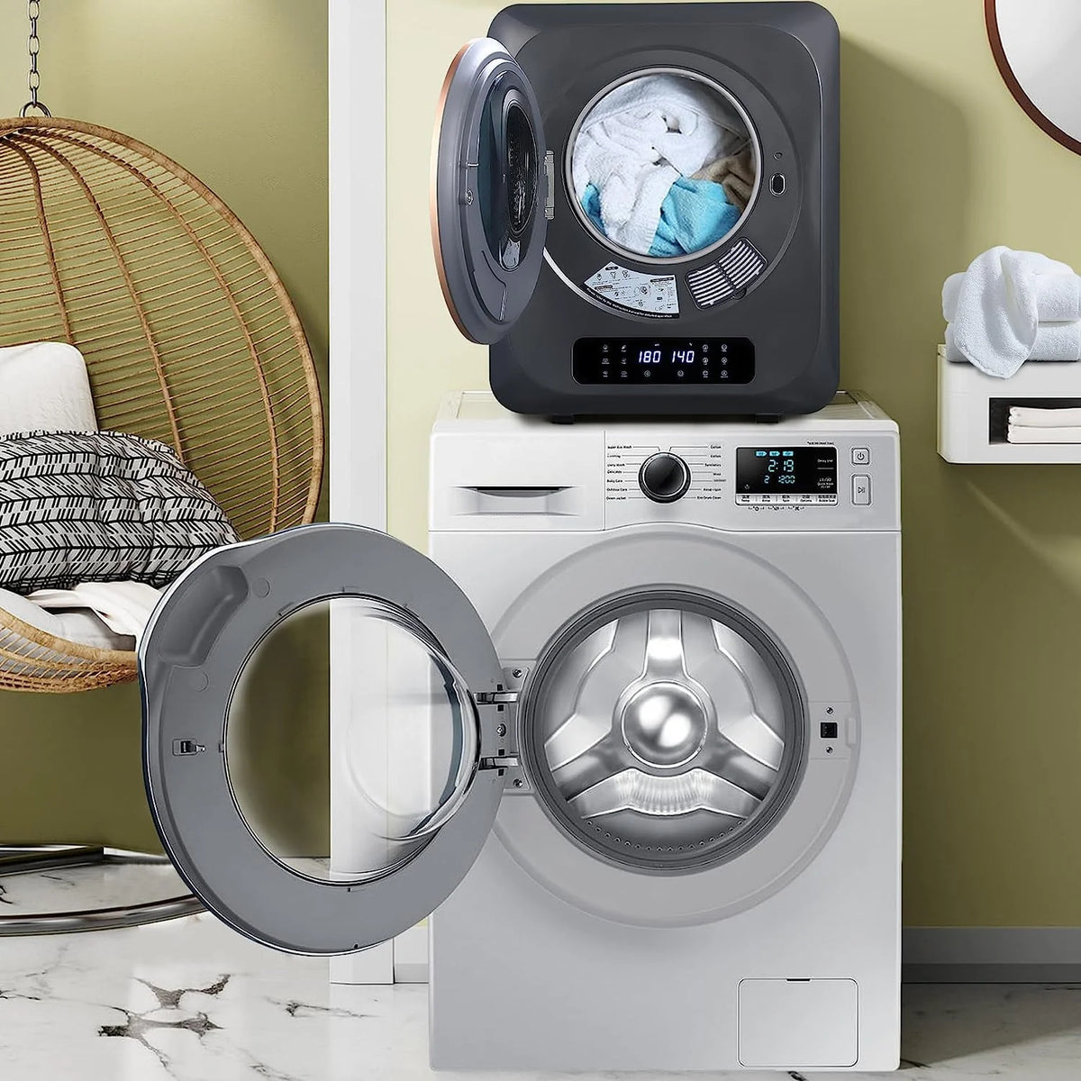 Portable Electric Clothes Dryer 8.8 Lbs 850W Blue C486