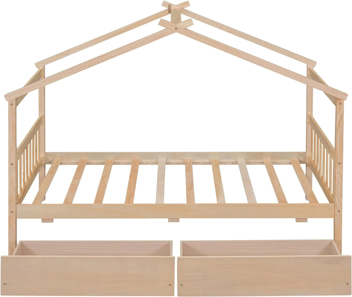 Wooden Platform Bed with Drawers and Headboard G759