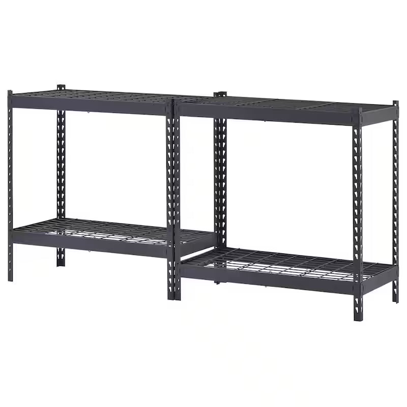 4-Tier Heavy Duty Steel Shelving Unit in Black Q400