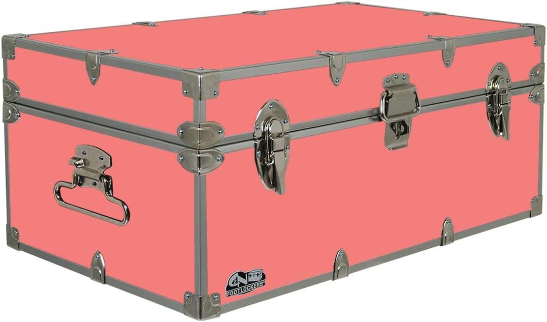 Camp Trunk Footlocker 32 x 18 x 13.5 Inches Coral Y452941