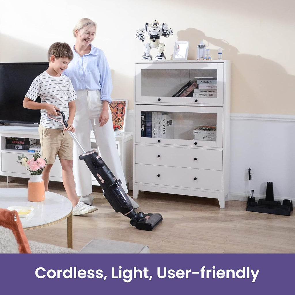 Cordless Stick Wet Dry Vacuum Cleaner, Self-Cleaning, Black Y3176