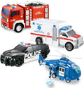 Friction Powered Emergency Vehicle Toy Playsets with Light and Sound Y267791