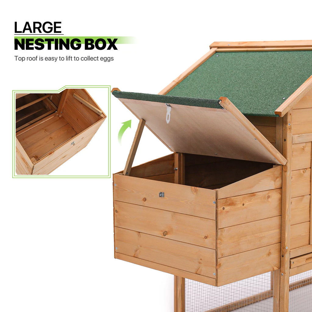 80 inch Wooden Chicken Coop with Nesting Box R5235
