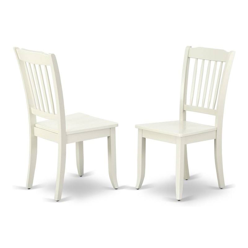 Linen White Slatted Chairs Set of 2 J636