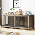 XL Double Large Wooden Dog Crate Furniture with Tray & Partition K825
