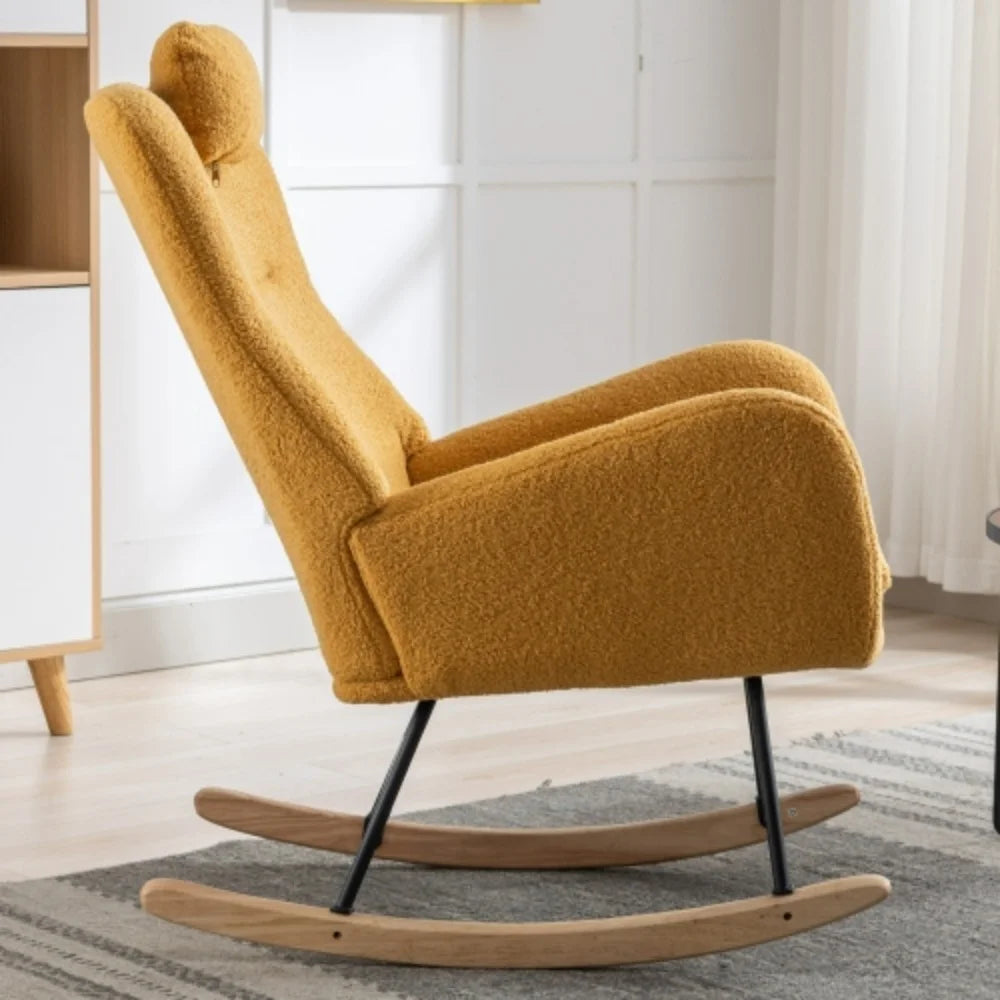 35.5 inch Teddy Fabric Rocking Chair V7099
