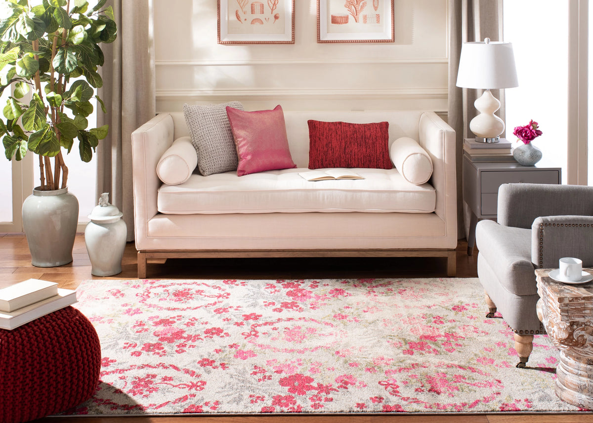 Cyan Floral Area Rug E185552