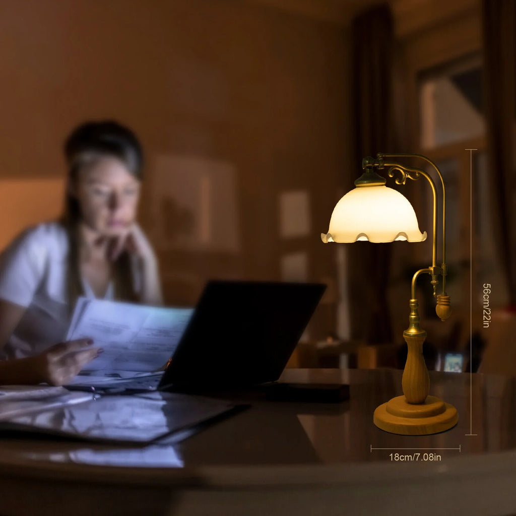 Bedside Table Lamp Glass Desk Reading Light N22727