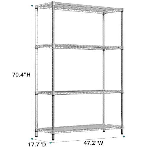 4 Tier Adjustable Heavy Duty Metal Wire Shelving Unit N141739