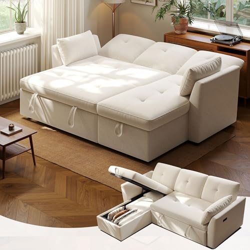 3 in 1 Convertible Velvet Sleeper Sofa Bed C73977