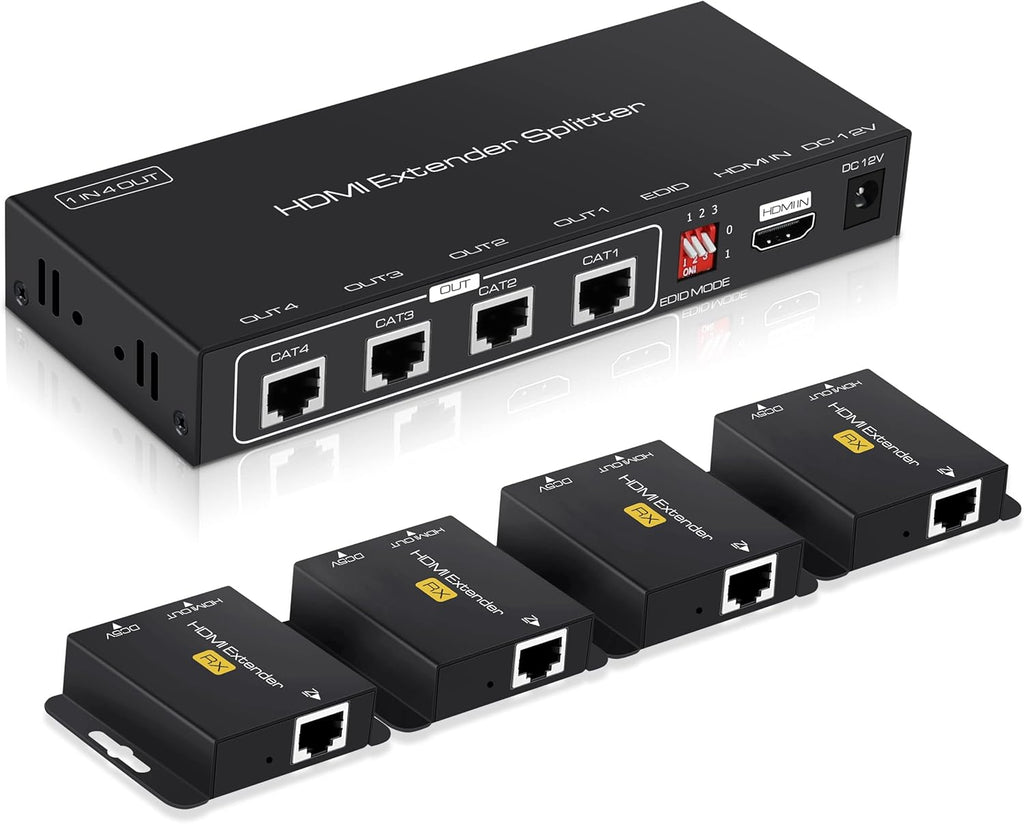 1X4 HDMI Extender Splitter 165ft 1080P@60Hz Over CAT 5e/6/7 K513572