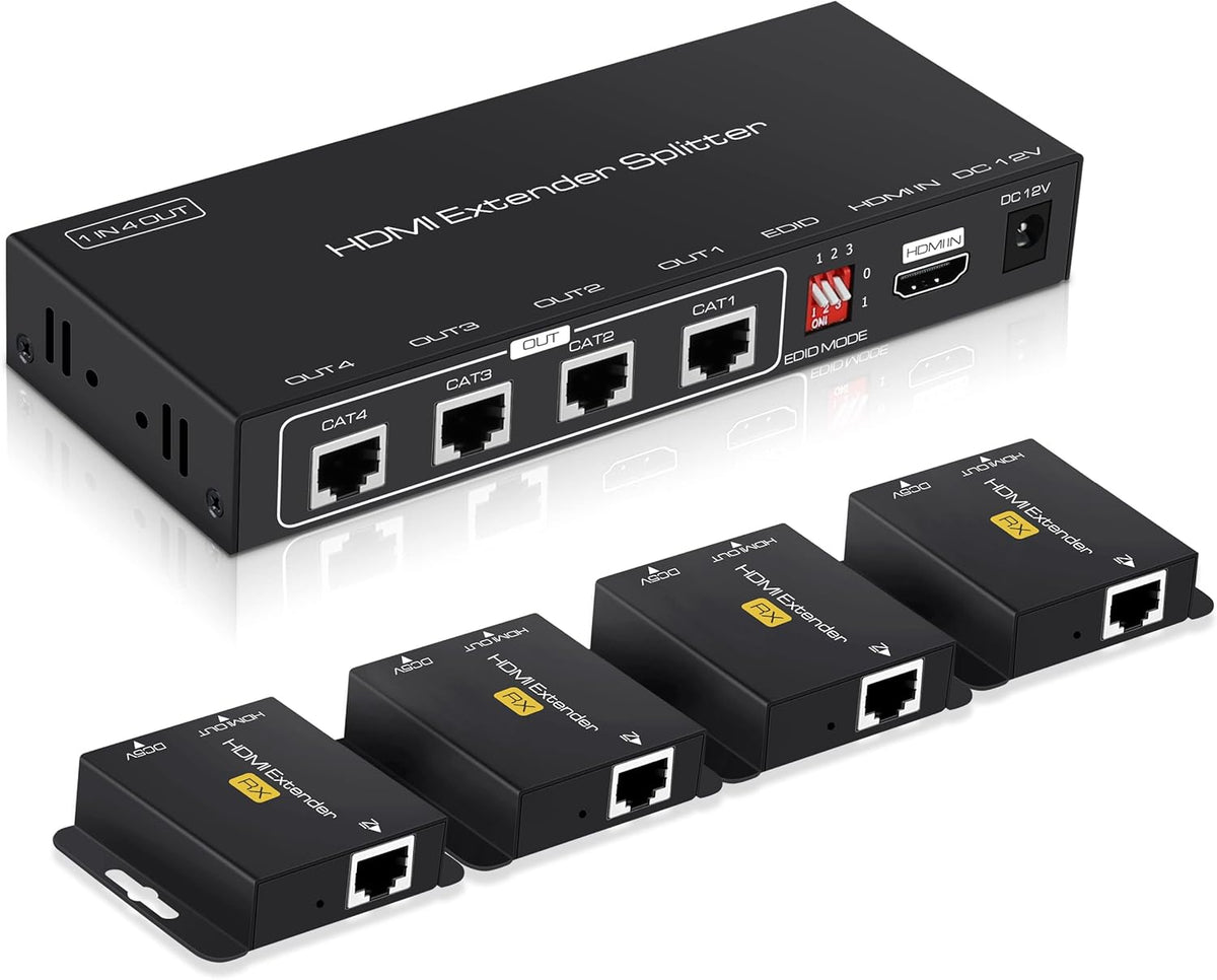 1X4 HDMI Extender Splitter 165ft 1080P@60Hz Over CAT 5e/6/7 K513572