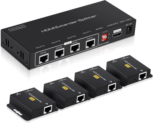 1X4 HDMI Extender Splitter 165ft 1080P@60Hz Over CAT 5e/6/7 K513572
