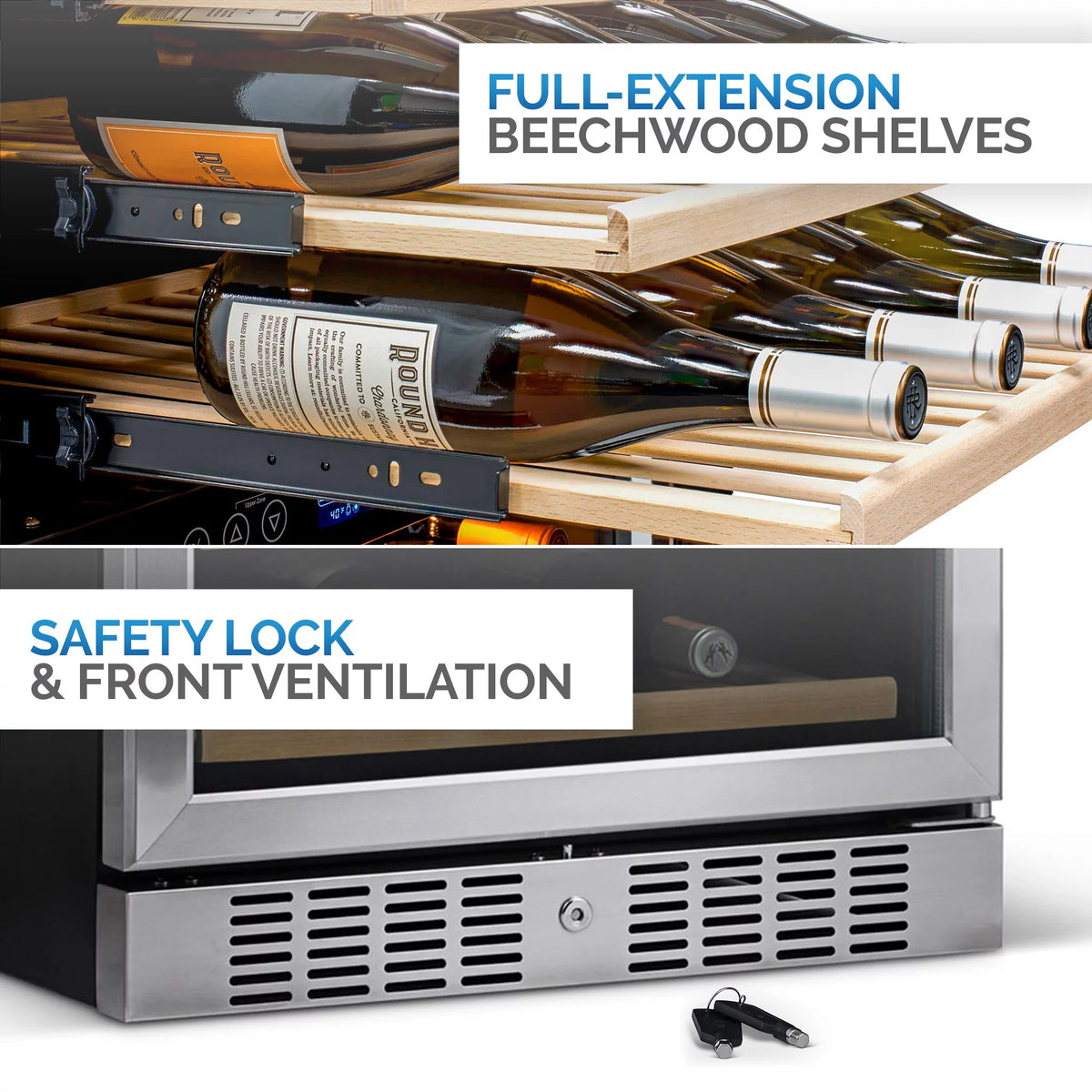 46-Bottle Dual-Zone Compressor Wine Refrigerator T5469