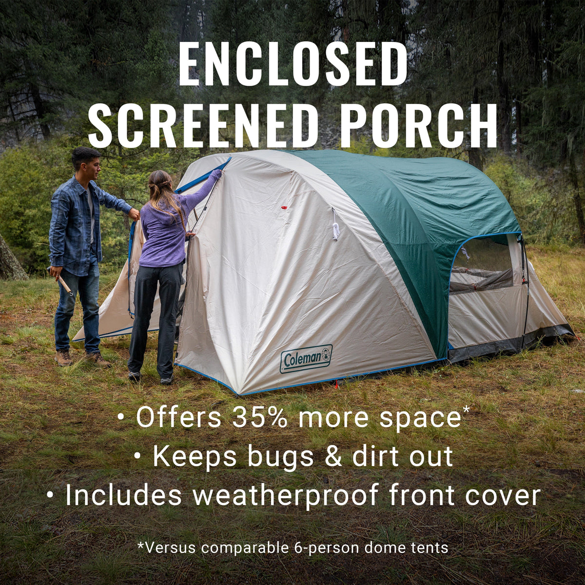 4-Person Cabin Tent with Screen Porch B375