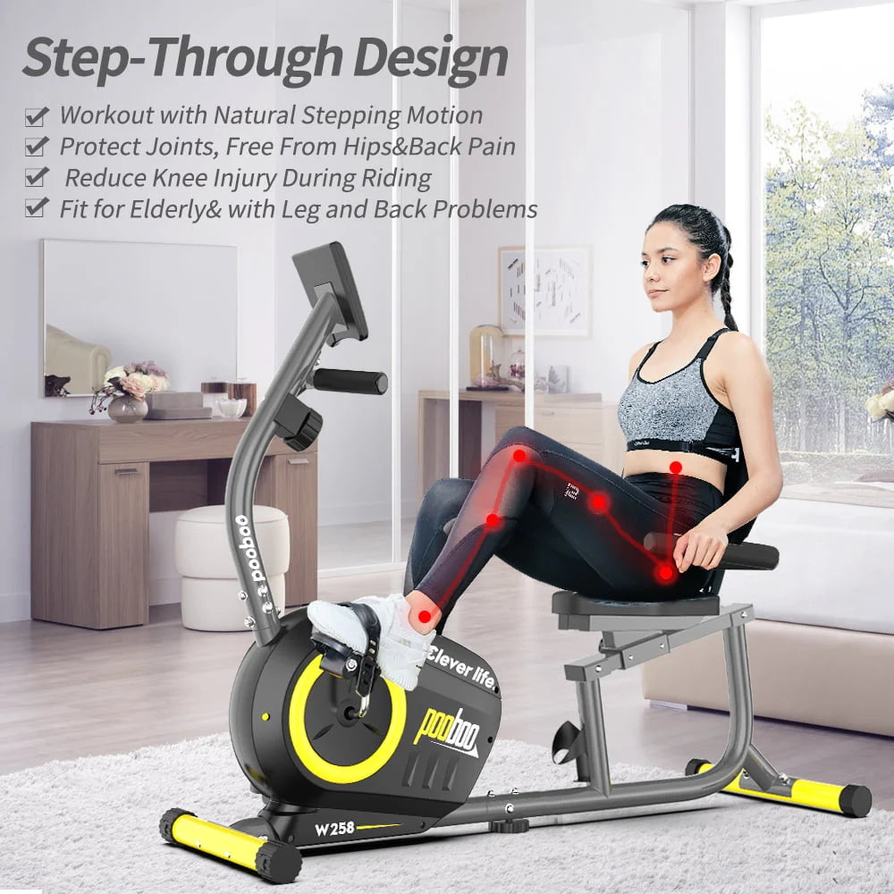 Recumbent Exercise Bike Belt Drive Indoor Cycling Bike J9619
