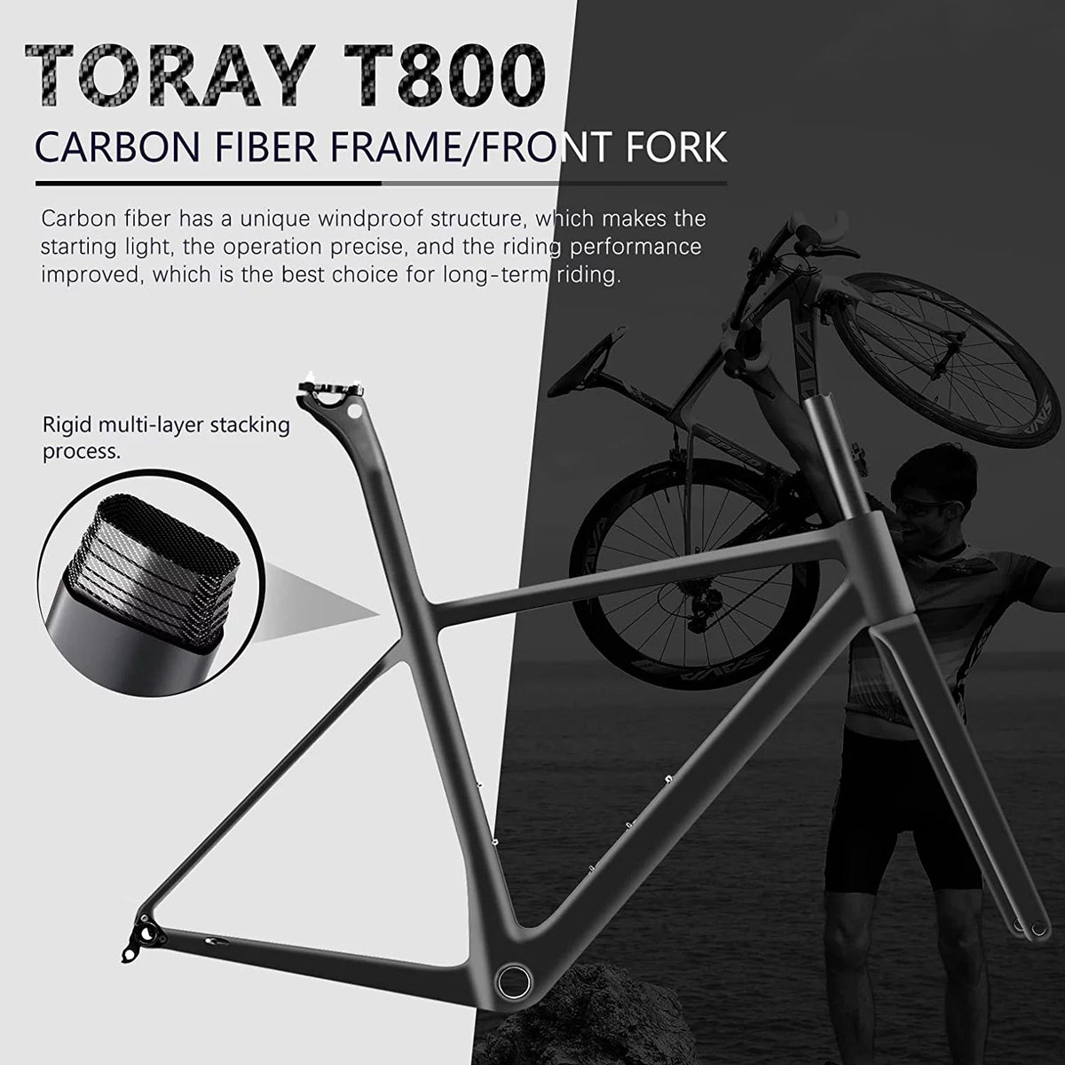 Carbon Fiber 700C Road Bike 22 Speed U3861